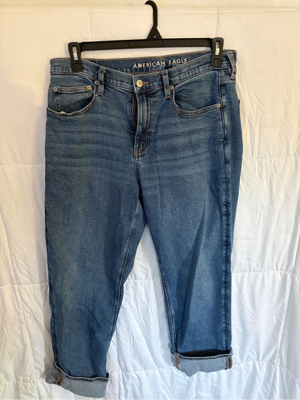 American Eagle Outfitters Women's Washed Blue Boyfriend Jeans